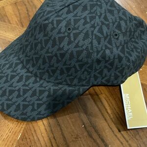 Michael Kors Women Hat Black MK logo One Size